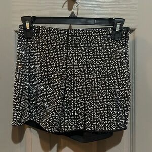 SHEIN Black Skirt with Silver bling  Accents